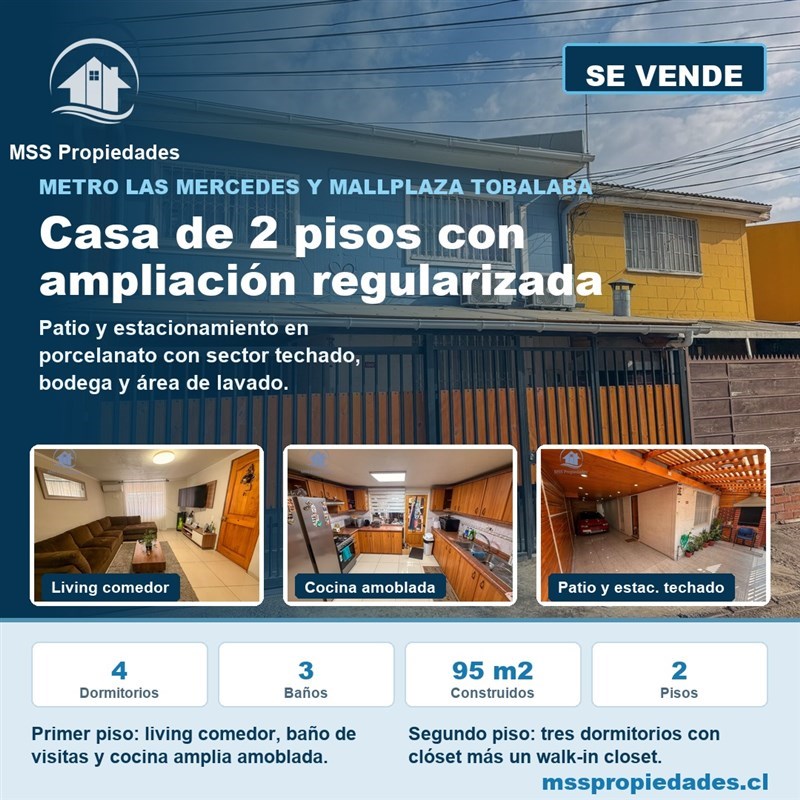 Casa en venta en Puente Alto · 4D · 3B · 46 m²