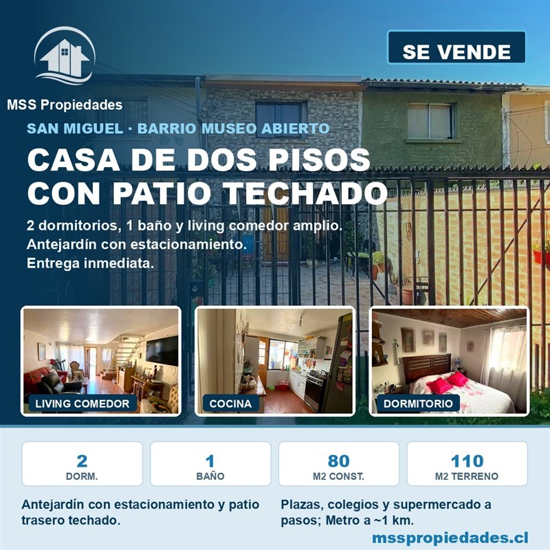 Casa en venta en San Miguel · 2D · 1B · 110 m²